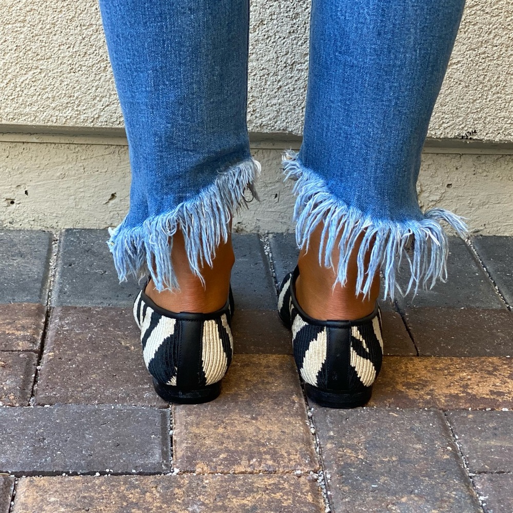Anthropologie Zebra Print Striped Flat Loafer Flat - Picture 8 of 12